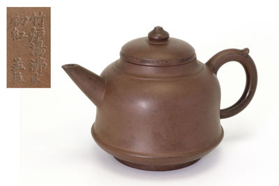 孟臣款朱泥急須（箱付）