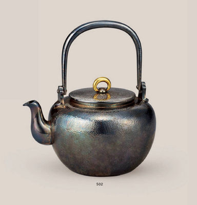 502 金美堂 锤目金摘银壶