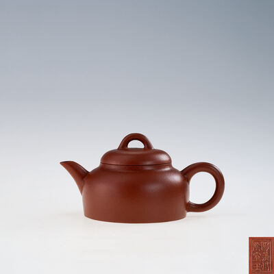 朱泥茶銚　在銘（箱付）