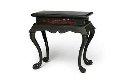 明 黒漆 四足桌