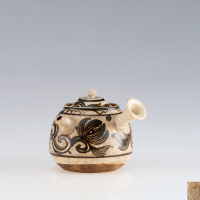 木米造　絵高麗急須（共箱）