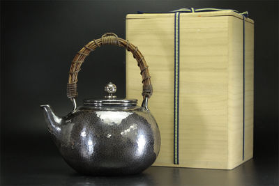 松榮堂 雅壽作 纯银湯沸 （共箱）