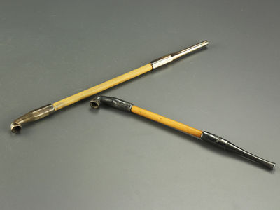 【雅】喫煙道具 時代銀煙管二点 初だし品 AS473