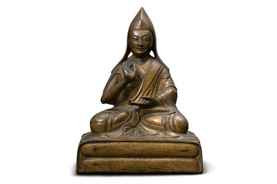 西蔵十八世紀 銅鎏金六世紀斑禪