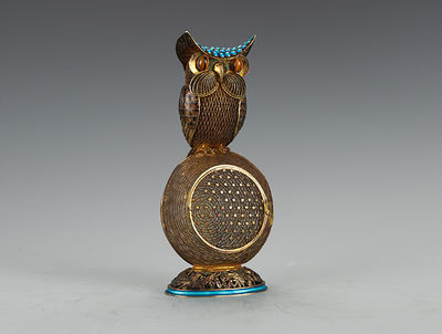 174 清 銀掐絲香籠