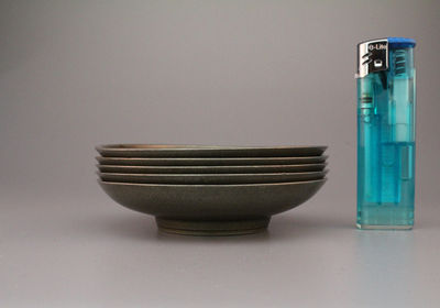 錫製　創立十五週年記念　茶托 ５客 360g