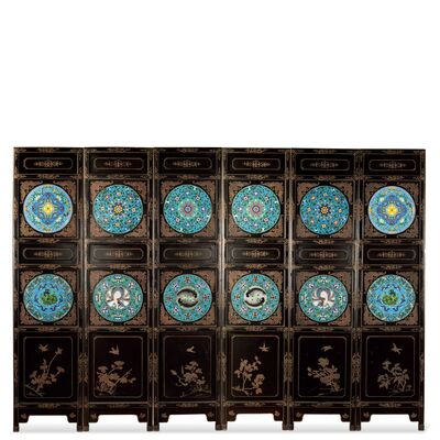 七宝象嵌屏風組