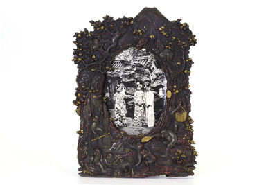 金工象嵌 富士·猿紋 寫真框