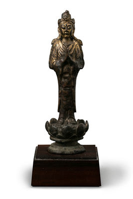 遼 青銅鎏金 観音立像