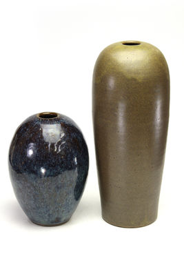 葛明祥製 無嘴 花入一對