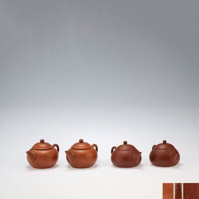 朱泥急須2対　銘有（其一木箱）