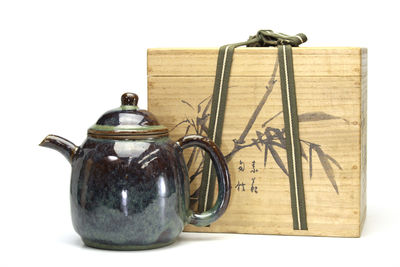 葛明祥 在銘 海鼠手瓷水注 （共箱）