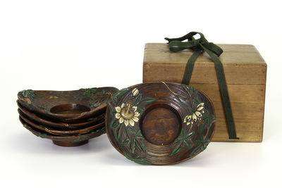 廣陵一國齋 茶托5客 （共箱）