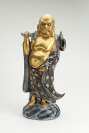 清代 炉鈞釉描金達摩祖師立像