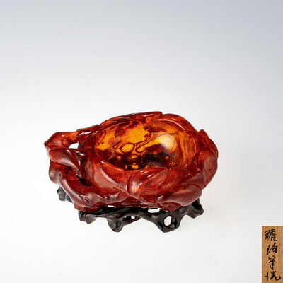 琥珀筆洗（木箱）