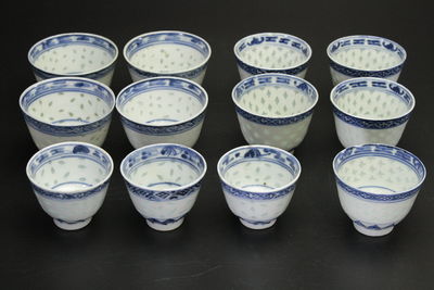 花草文入 青花瓷杯 12點