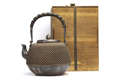 金龍堂 松尾忠久作 純銀霰湯沸（共箱）