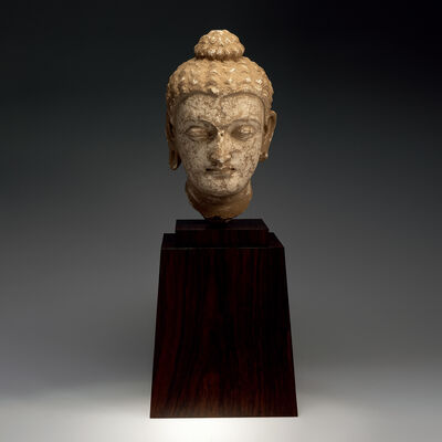 犍陀羅佛頭　台付（箱付）