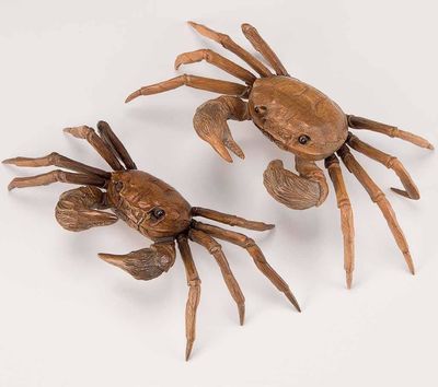 2294 应心作金丝楠木螃蟹 （一对）