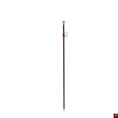 遊玉・義明在銘　髑髏彫般若心経刻唐木杖（袋付）