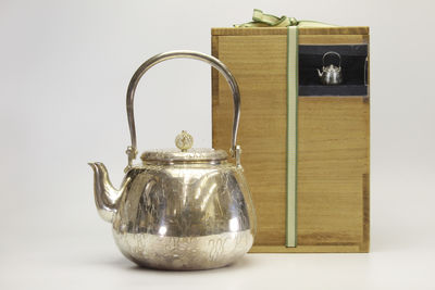 竹影堂 榮真造 南鐐網櫻 湯沸（共箱）