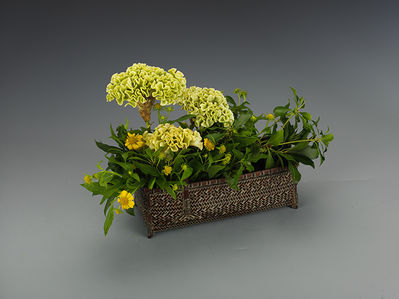 153 籃鳳齋制 竹編花器