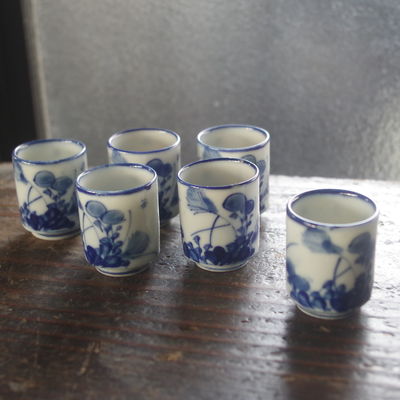 ６個組　古伊万里　染付　猪口