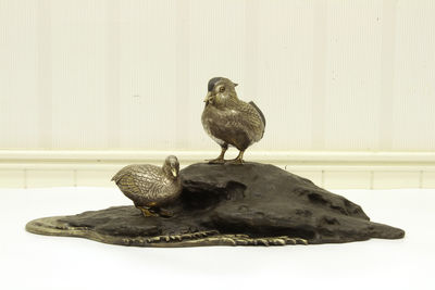 鴛鴦山石 置物一套（箱付）