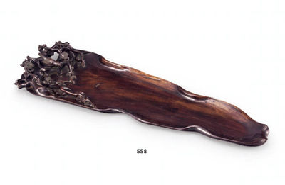 558 紫檀花鸟雕香盘