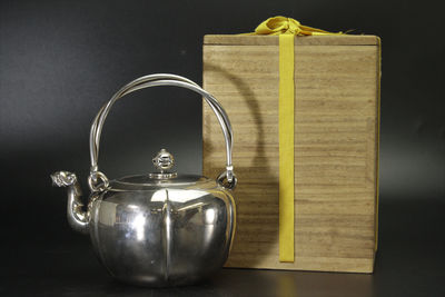 藏六造 鳳首阿古陀式繩手 純银湯瓶（共箱）