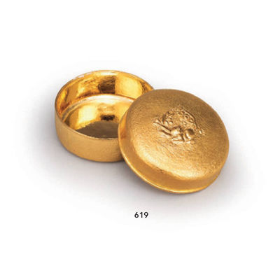 619 纯金兔纹香盒