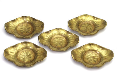 蓮形銅茶托５客