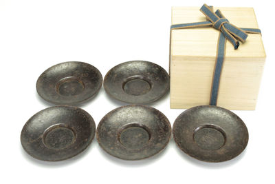 明珍純鐵茶托 五客