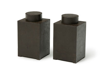 「古銕」造 鉄打出方茶缸 一対