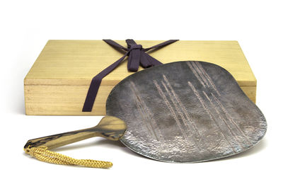 純銀 扇形置物（共箱）