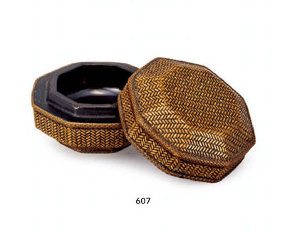 607 竹编八角香盒