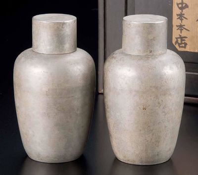 2108 锡制茶叶罐 （一对）