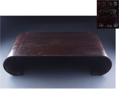 【夢工房】　時代唐木製曲卓①　重さ1511ｇ　来-18