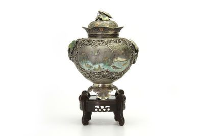 水鸟虫草七寶象嵌香爐（共箱）