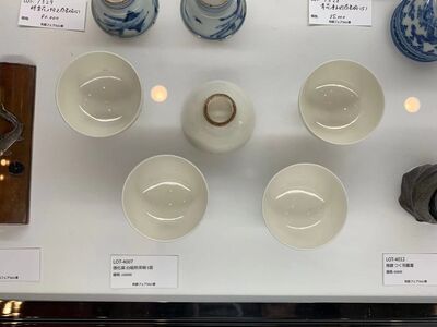 L4007　徳化窯 白磁煎茶碗 5客