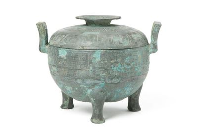 戦國 青銅 饕餮紋 鼎