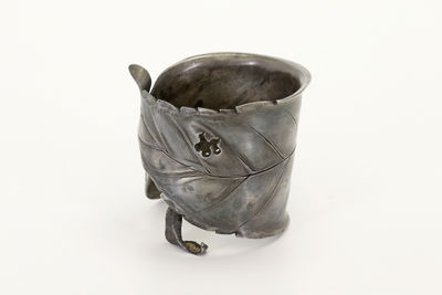 義光造 枇杷葉純銀蓋置（共箱）