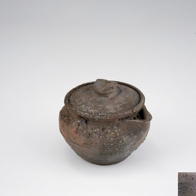 宝山作　南蛮焼宝瓶（共箱）