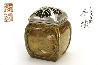 花鳥蒔繪象嵌 香爐