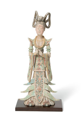 隋~初唐 加彩仕女像計2件