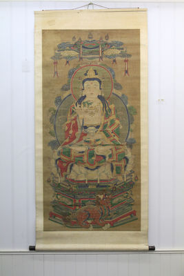 仏畫3幅 文殊菩薩 普賢菩薩 楊柳菩薩（共箱）