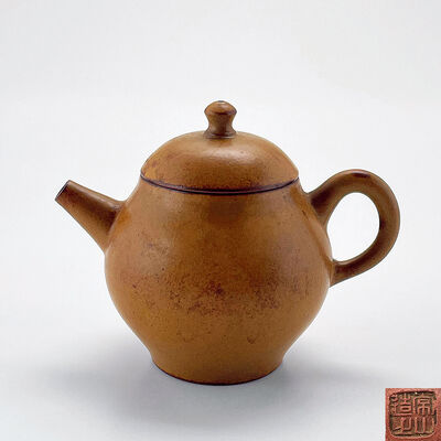 常山 常滑 茶葉釉 紫泥梨形壺