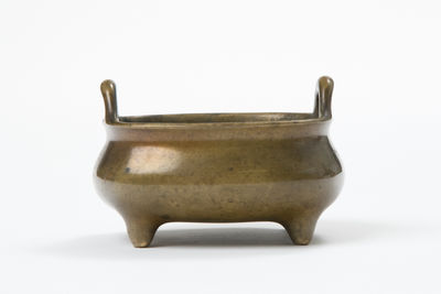 清早期「大明宣徳年製」款 銅 沖天耳四足爐