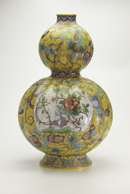 蟲草紋 七寶葫蘆形大花瓶