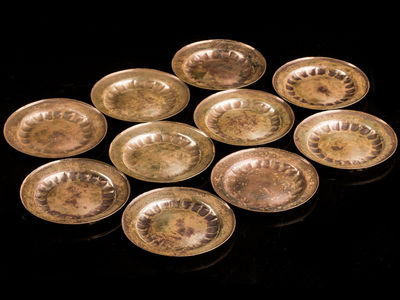 109-「真鍋静良」-南鐐青海盆十枚